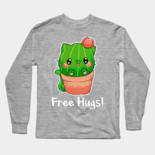 "catcus" cactus cat free hugs Long Sleeve T-Shirt